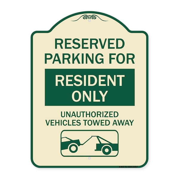 Parking Lot Reserved Parking for Residents Only Unauthorized Vehicles Towed Away Wit, TG-1824-23417